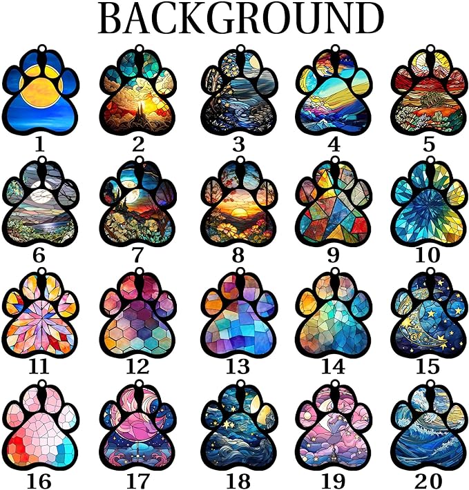 LOVELYPOD Personalized Dog Memorial Suncatcher, Custom Pet Memorial Gifts for Loss of Dog, SunCatcher Gift for Someone Who Lost A Pet, Stained Glass Acrylic Sympathy, Hanging Garden Decor with Paw