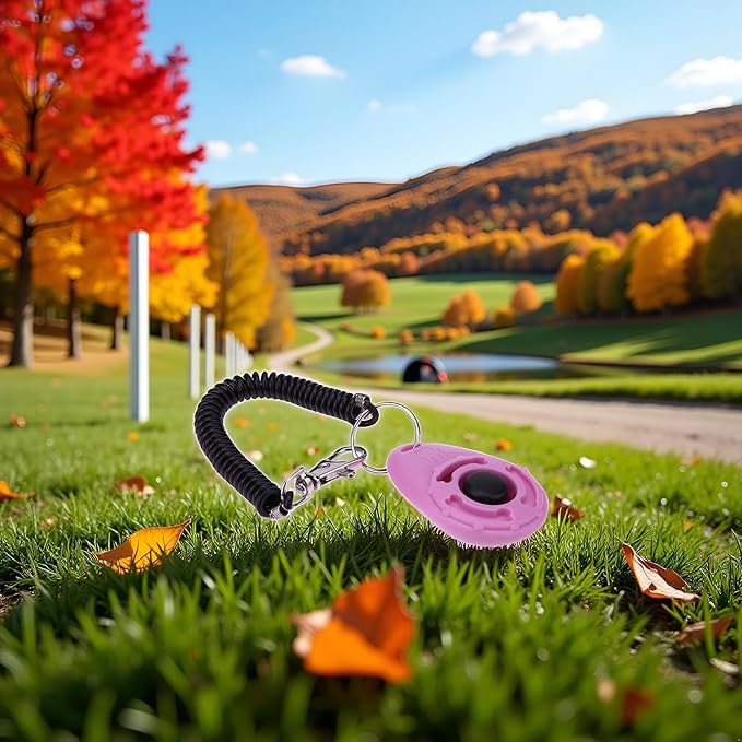 1pc Pink Clicker Easy to Use with Button Dog Training Accessories Strong and Long-Lasting,Training and Behavior Aids