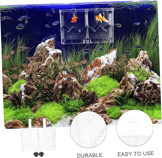 FRCOLOR 1pc Juvenile Fish Breeding Box Dual Isolation Tank Lightweight Plastic Aquarium Breeder High Transparency for Safe Fish Hatching and Separation