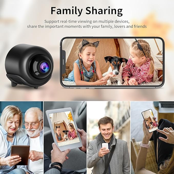 VSTARCAM Tiny WiFi Camera for Home Security 1Pcs, 3MP Portable HD Night Vision Motion Detection Remote Surveillance 120° Wide Angle Camera, Baby Monitor Small Motion Activated Use with Wire