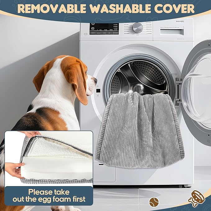 Dog Car Bed, Non-Slip Backseat Extender Pet Mat, Removable Washable Dog Bed for SUVs, Sedans & Trucks, Anti-Slip Travel Bed for Dogs, Easy Clean & Scratch-Proof & Comfort Light Gray (50"L×24.6"W×2"H))