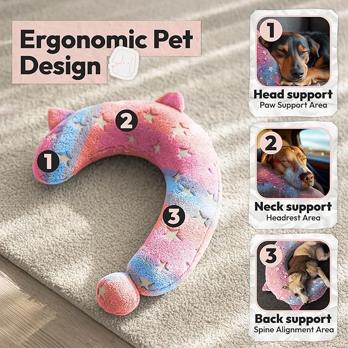 Calming Dog Pillow, Glow in The Dark, Soft Question Mark Shape for Dogs, Kids, Adults - Washable, Cozy Body Pillow Bed Gift (L Pink)