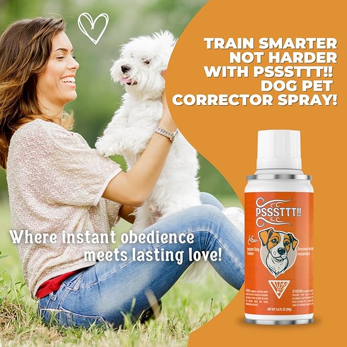 PSSSTTT! Dog Corrector Spray for Dogs 99g (2 Pack) - Effective Behavior Training for Dogs, Dog Fight Deterrent - Safe & Humane No Jump or Bark, Air Spray for Dogs, Air Horn for Training