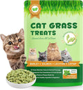 Cat Grass Treats 180g (6.35oz), Catnip Treats for Cats - Hairball Aid & Dental Care Snacks, Natural Fiber for Digestion, Crunchy Teeth Cleaning, No Artificial Additives, All Life Stages