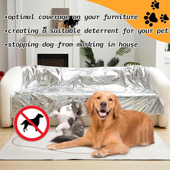 Kigley 1 Pcs Pet Deterrent Mat to Keep Dogs Off Couch, Non-Electric Cat & Dog Deterrent Mat Pain Free Couch Covers to Keep Pets Off Furniture Bed Indoor (72" × 56.3",Khaki)