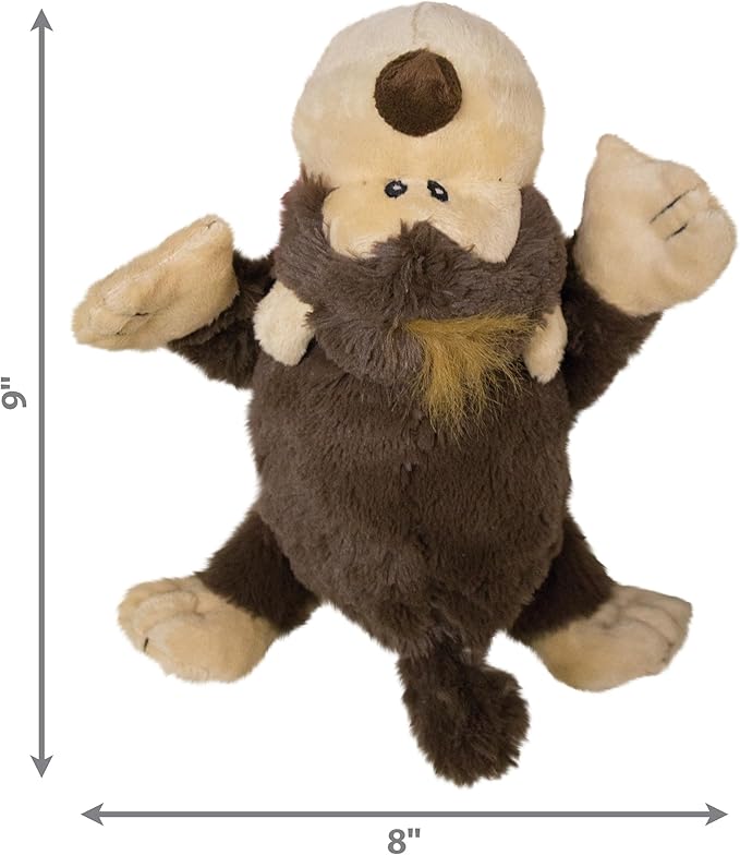KONG Cozie Plush Dog Toys 2 Pack – Durable & Soft Squeaky Toys for Medium Dogs – Assorted Animal Characters (Funky The Monkey)