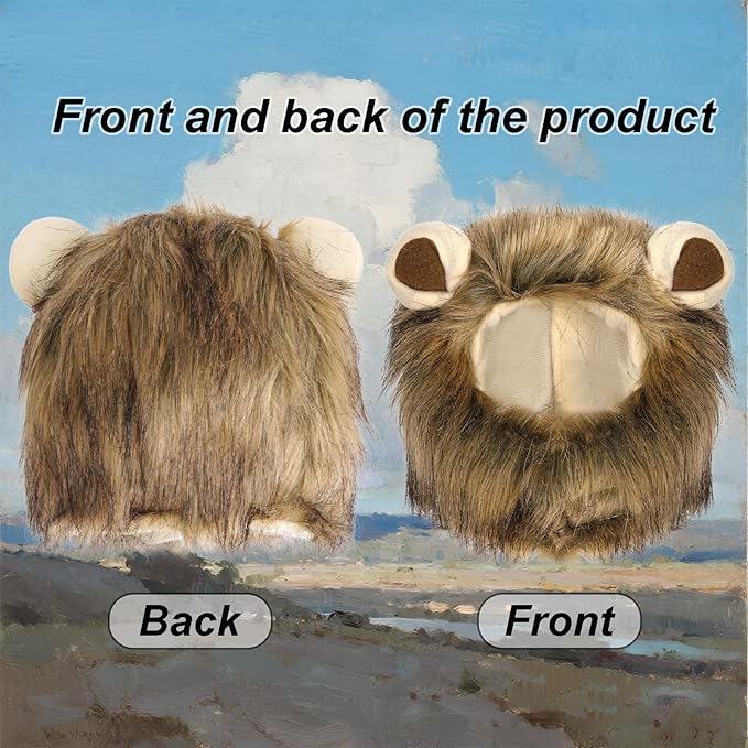 Lion Mane Wig for Cat Costume, Pet Cat Halloween Costumes for Halloween Christmas Easter Festival Parties Photo Shoots