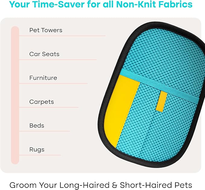 Uproot Clean Pet Hair Removal Glove for Cats & Dogs: Infinitely-Reusable Electrostatic Pet Hair Remover Glove for Any Fabric - Cleans Furniture, Clothes, Car Upholstery, & More