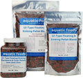 Aquatic Foods Inc. 12-Type Ultra Mix of 1mm, 2mm, 3mm Floating & Sinking California Blackworm and Intense Coloring Pellets for All Tropical Fish & Pond Fish...1/2-lb Bag