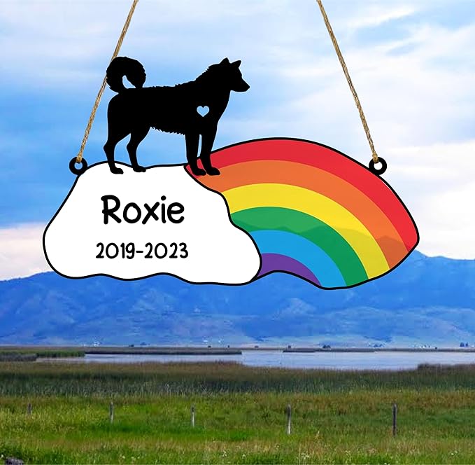 LOVELYPOD Rainbow Bridge Pet Memorial Gifts for Dogs, Dog Memorial Gifts for Loss of Dogs, Remembrance Gift, in Memory of Dog Gifts Lover, Loss of cat Sympathy Gift (Design 03)