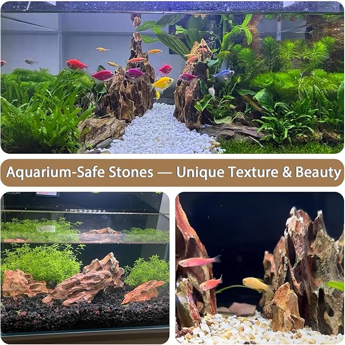 Aquarium Rocks Dragon Stone Natural Hardscape Stone for Aquariums, Fish Tanks, Bonsai, Terrariums, Wargaming Dioramas, Indoor or Outdoor Gardens-5lb(2-6 Inch)