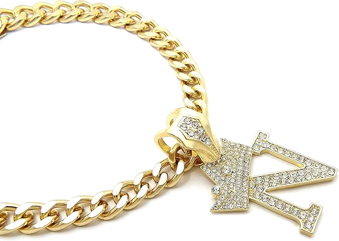 Initial Letter Cuban Chain Dog Chain Pet Chain Pet, Cat, Puppy Necklace (N, 14")