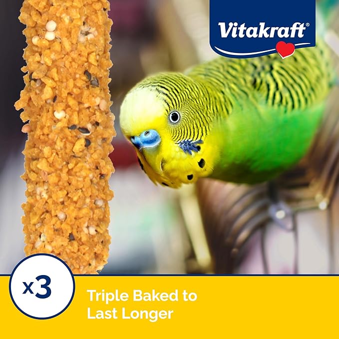 Vitakraft Crunch Sticks Rabbit Treat Carrot and Honey Flavor with Natural Grains and Honey Enriched with Essential Nutrients Baked On Wooden Stick to Encourage Chewing and Long Lasting Enjoyment