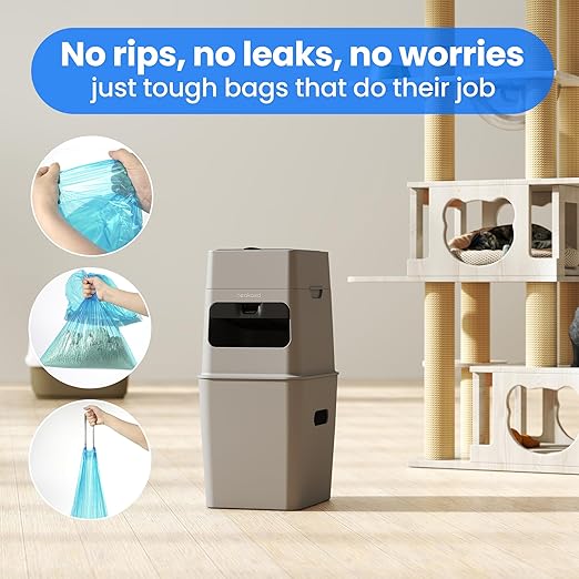 Neakasa White PooGuard Litter Disposal Bin, 9.2L Trash Can with Refill Bag Bundle