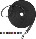 Hi Kiss Dog/Puppy Obedience Recall Training Agility Lead - 15ft 20ft 30ft 50ft 100ft Training Leash - Great for Training, Play, Camping, or Backyard(15ft,Black_White)