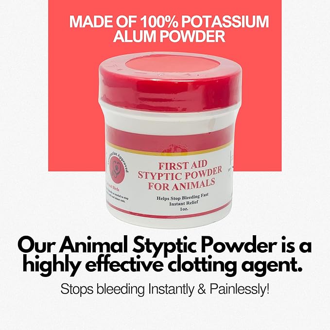 G.B.S Styptic Powder for Dogs, Cats, and Birds (1 oz) - Fast-Acting Blood Stop Powder for Pets & Animals - Quick Stop Bleeding Powder for Nail Clipping, Cuts & Grooming