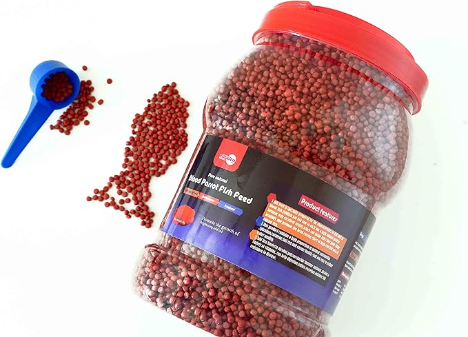 High Protein Floating Sticks Fish pellets for Arowana,Oscars,Flower Horns,Red Parrots Arowana pellets,1kg (2.2lb) (Parrot Fish Pellets)