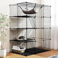 Tangkula Cat Cages Indoor, 56" Large 4-Tier Cat Enclosure with Skylight, Hammock, 3 Ladders, Detachable Metal Wire Kennel with 4 Lockable Doors, DIY Cat Crate & Pet Playpen Catio for 1-4 Cats