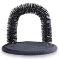 Hollypet Self Grooming Massager and Scratcher Toy - Cat Arch Brush for Back Grooming, Hair Cleaner Pads, Dark Gray
