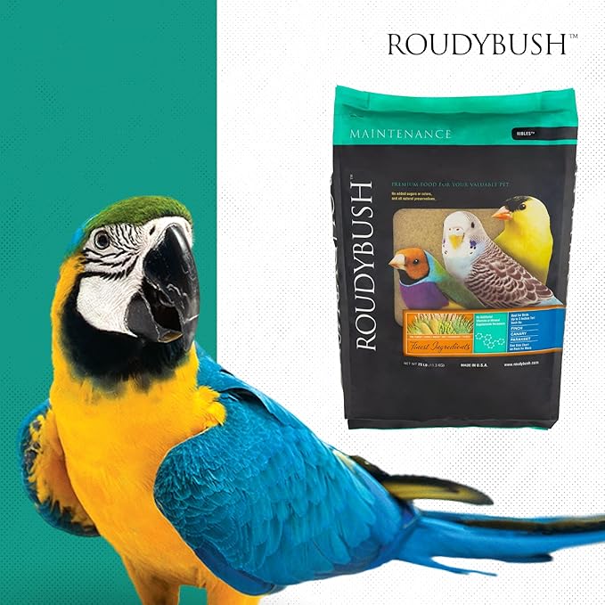 RoudyBush Daily Maintenance Food for Birds - Scientifically Formulated Bird Feed - Bird Food Pellets w/Corn, Wheat, Soy & More - Nutritious & Healthy Feed for Birds (Nibles, 25lb)