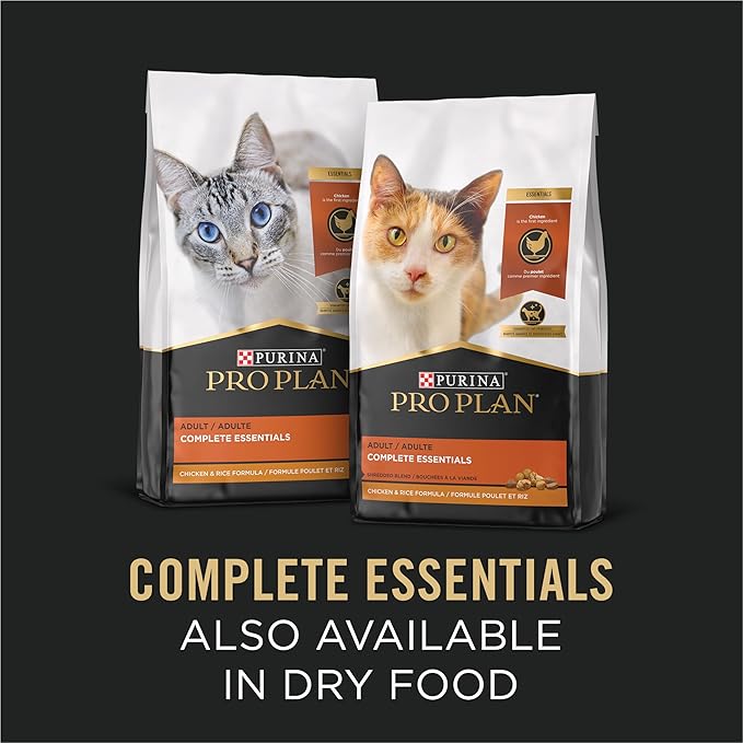 Purina Pro Plan High Protein Wet Cat Food Variety Pack,Complete Essentials Seafood Favorites - 3 oz. Cans,(Pack of 48)