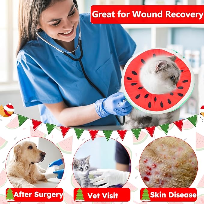 Cat Cone Collar Soft, Waterproof Cat Recovery Collar for Wound Healing Cute Donut Adjustable Kitten Cones to Stop Licking Comfortable NEC Elizabethan Collars for Cats Kittens After Surgery