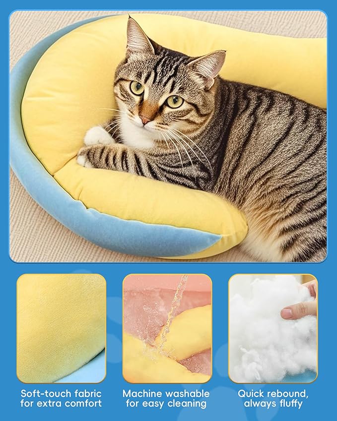 Dog Calming Pillow – Soft Plush Cat Body Pillows for Small/Medium/Large Dogs, Cozy Cotton-Filled Dog Neck Pillow, Cute Design for Rest and Relaxation