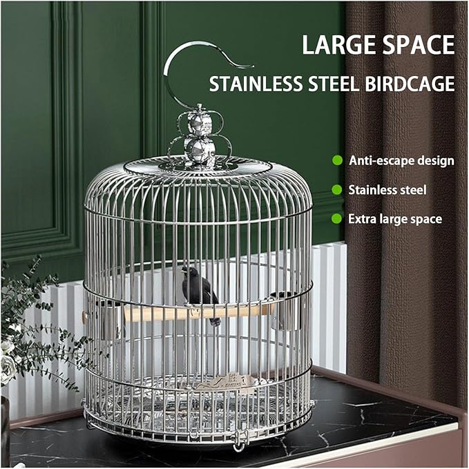 Aimery Bird Cage，Stainless Steel Birdcage，Small Bird cage，Bird Cages for Parrots，Travel Bird Cage，Bird Travel cage (Size : V36G)