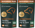 VetriScience Ultimate Strength Healthy Hip & Joint Chews, GlycoFlex Glucosamine, Chondroitin & GreenLipped Mussel Support Supplement for Dogs, Soothe Joint Discomfort, Duck,120 Ct (Pack of 2)