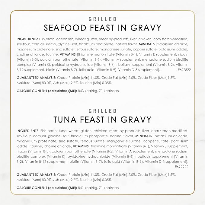 Fancy Feast Purina Grilled Wet Cat Food Seafood Collection in Wet Cat Food Variety Pack - 3 oz. Cans,(Pack of 60)