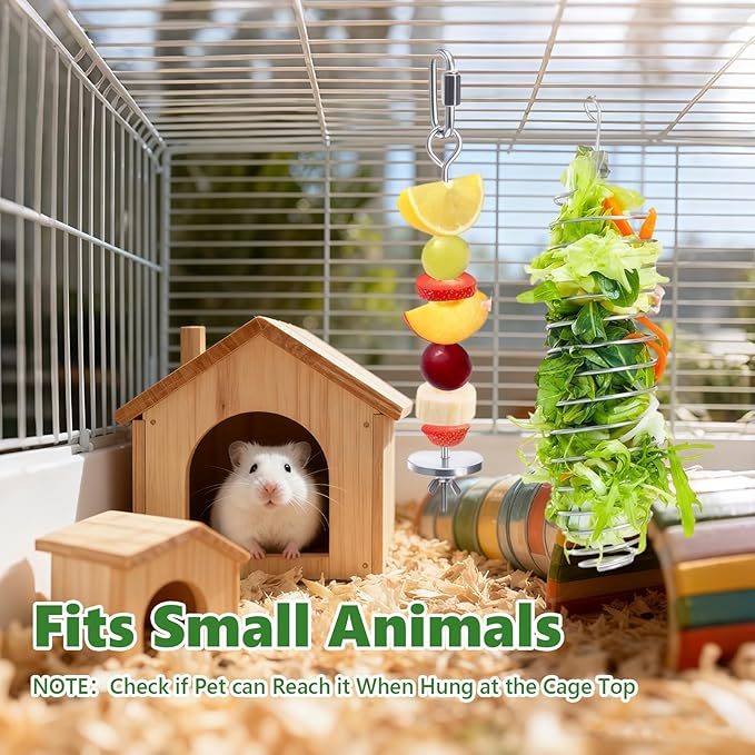 2Pcs Rat Enrichment Toys - Stainless Steel Rat Foraging Toy Treat Dispensing Slow Feeder Intelligence Enrichment Bird Fruit Vegetable Holder for Rats Cage,Parakeet Conure