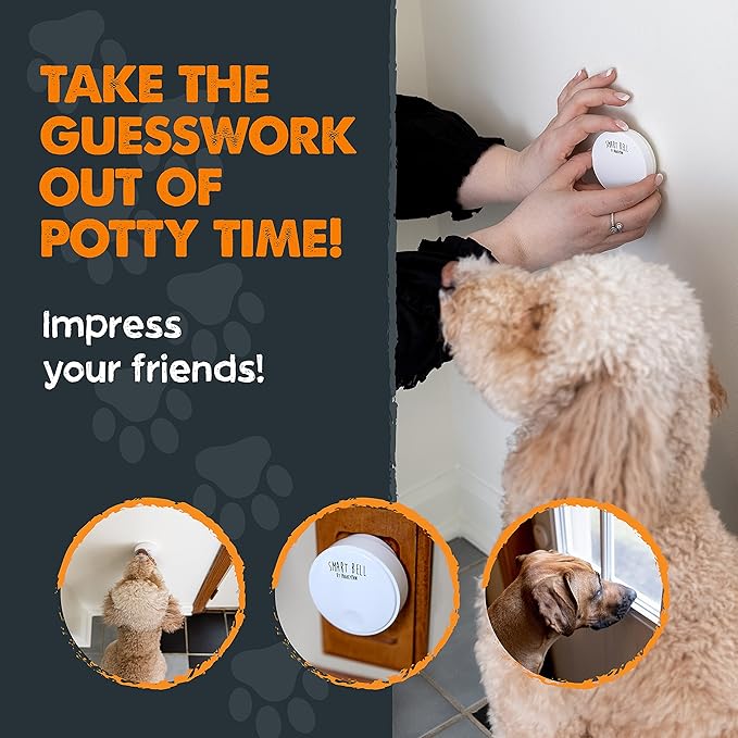 Mighty Paw Smart Bell 2.0 – Potty Training Button for Dogs & Puppies – Train Your Dog to Ring The Bell – Wireless Pet Communication (1 Pack)