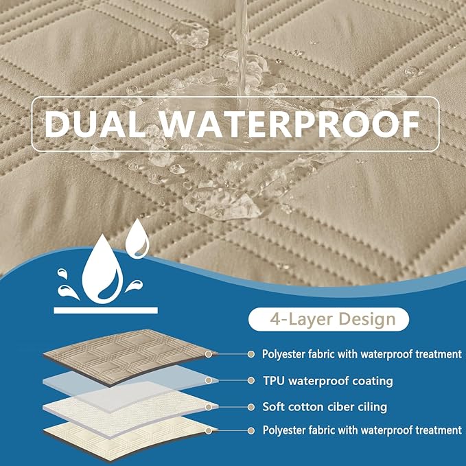 hyha Waterproof Dog Blanket, Reversible Pet Bed Blanket, Soft Sofa Couch Cover for Dogs Washable, Waterproof Pet Couch Covers for Sofa Puppy Cats Furniture Protector(30"x53", Taupe/Beige)