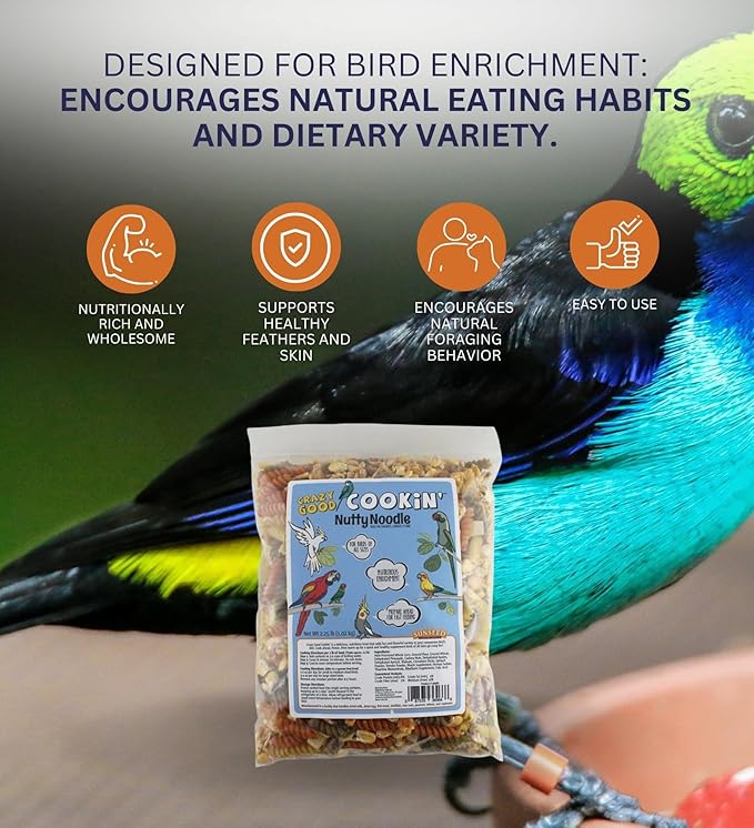 GROVE Sunseed Crazy Good Cookin' 12 oz Bundle with Gourmet Avian Treat – Cookable, Nutritious Treat for Parrots, Cockatoos & Pet Birds – Fun & Flavorful Diet Variety – Gift Set (2 Items)