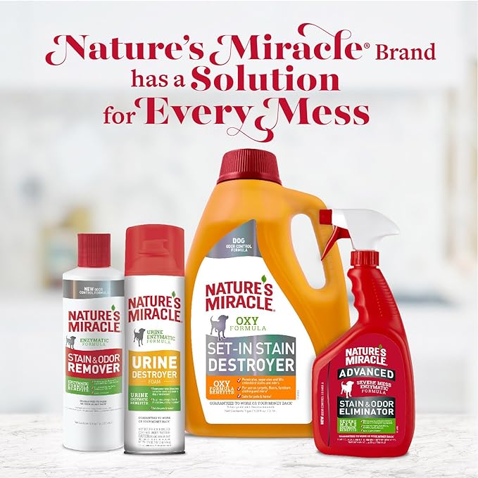 Nature's Miracle Dog Urine Destroyer, Dog Urine Stain Remover and Odor Control, White, 64 fl oz