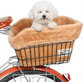 ANZOME Dog Bike Basket Liner (Liner Only), Soft Sherpa Padded Cover for Wire Bicycle Baskets, Warm Winter Pet Carrier Insert Bed with Durable Canvas & Elastic Fit (Brown)
