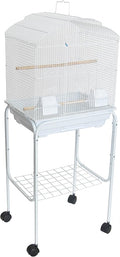 YML 5804 3/8" Bar Spacing Shall Top Bird Cage with Stand, 18" x 14"/Small, White