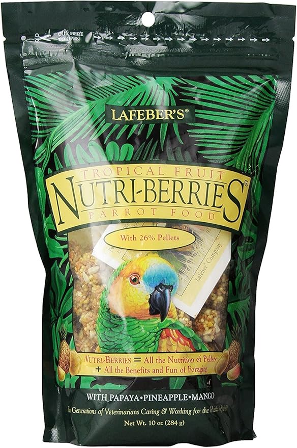 Lafeber Tropical Fruit Nutri-Berries Parrot Food 10 oz bag (2 Pack)