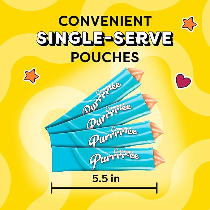 Temptations Creamy Puree Squeezable Lickable Cat Treats, Wet Cat Treats with Tuna, 0.42 oz. Tubes, 4 Count, Pack of 11 (44 Total)