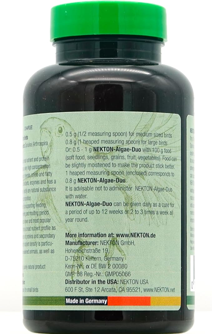 NEKTON Algae-Duo Spirulina and Chlorella for Birds 90g /3.17oz