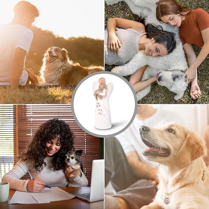 BEARAE Loss of Dog Sympathy Gift, Dog Memorial Gifts, Loss of Dog Candle Holder, Dog Passing Away Statue, Dog Angel Figurine, Pet Memorial Gifts for Dogs
