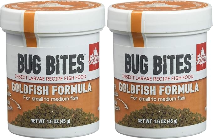 Fluval Bug Bites Goldfish Fish Food, Granules for Small to Medium Sized Fish, 1.6 oz., A6583 (Pack of 2)