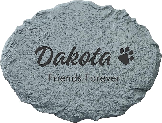 Let's Make Memories Personalized Dog or Cat Memorial Garden Stone - Forever Remembered- Script Font