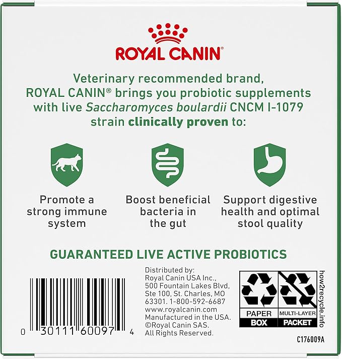 Royal Canin Probiotics for Cats Digestive and Immune Health Powder Supplement for Cats of All Ages, 30 Count (Pack of 2)