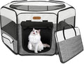 Puppy Playpen, 45" Portable Dog Playpen, Pet Playpen for Dogs Cats, Pop Up Playpen and Exercise Play Pen Dog Tent Indoor/ Outdoor, Removable Shade Cover