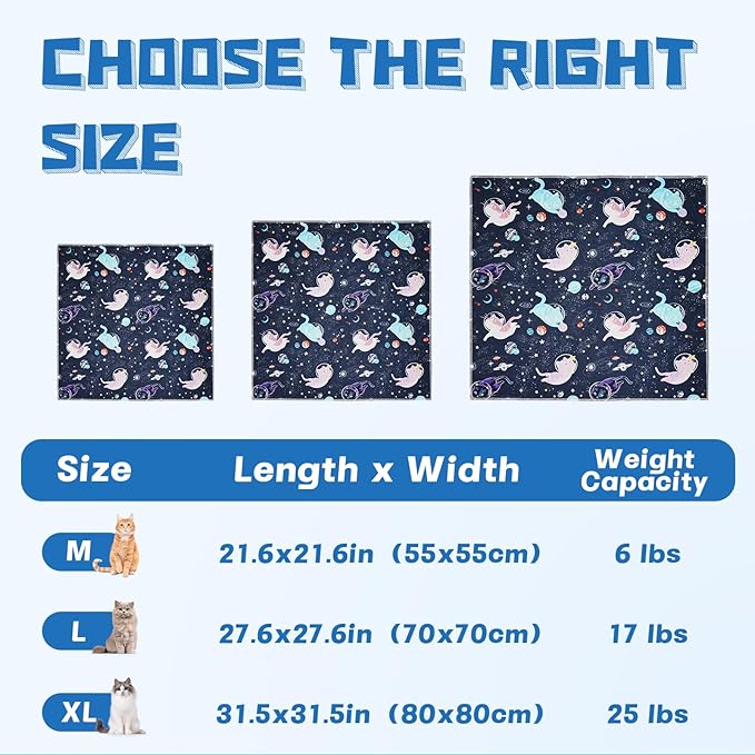 Supet Cat Grooming Wrap for Cutting Nails, 2026 Self-Adherent Cat Wrap, Anti-Escape Calming Cat Swaddle Wrap for Medicine, Nail Clipping, Teeth Brushing, Ear Cleaning (Space, XL)