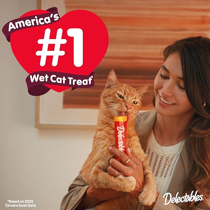 Delectables Squeeze Up Variety Pack, Creamy Squeezable Puree, Lickable Wet Cat Treats, Grain-Free, No Added Fillers, 0.5 Ounces Tube, 40 Tubes Total