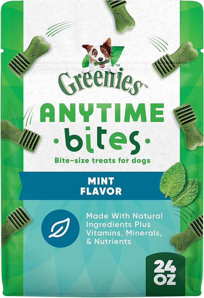 Greenies Anytime Bites Dog Treats, Mint Flavor, Dog Training Treats, 24 oz. Bag