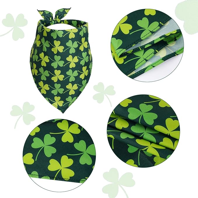 3 Pcs St Patrick's Day Pet Costume Set Cat Bandna Hat and Sunglasses for Small Medium Dogs Holiday Party Outfits