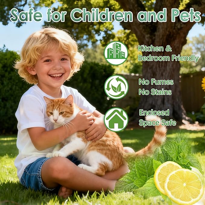 Cat Deterrent Outdoor Indoor, 10 Pack Peppermint & Lemon Natural Cat Deterrent Balls, Keep Cats Out of Yard Permanently, Prevent Scratching & Chewing for Garden, Lawn & Indoor Furniture